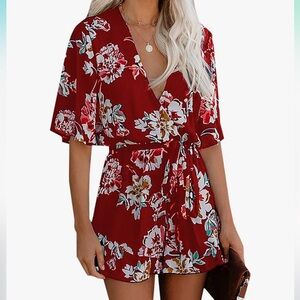 Bonkwa Women's Summer Rompers Floral Print